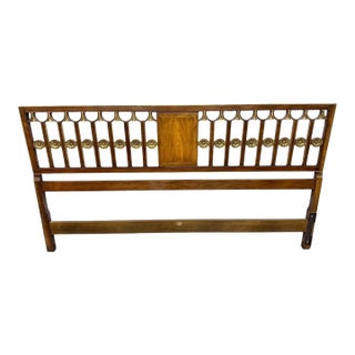 Vintage Baker Furniture Hollywood Regency Walnut King Size Headboard For Sale