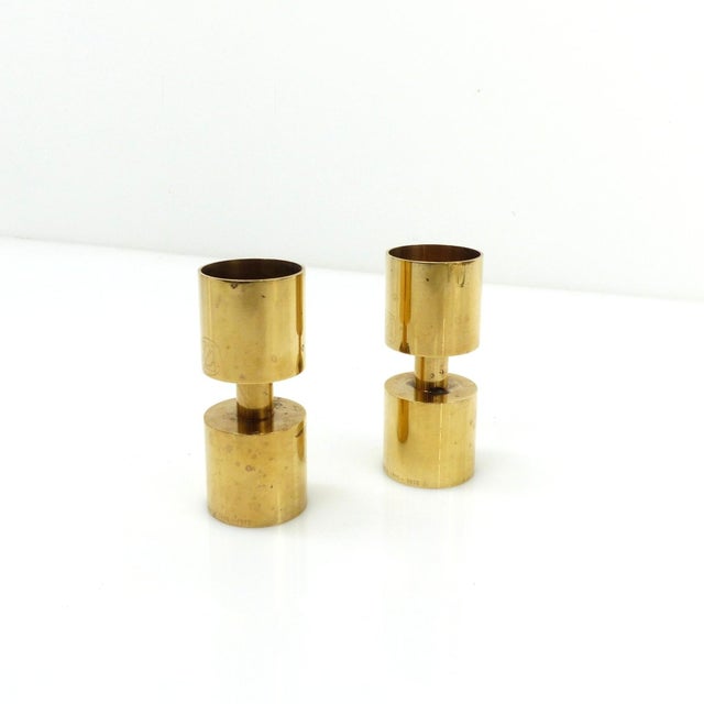 Zoégas Kaffe Candlesticks in Brass, Sweden, 1976, Set of 2 For Sale - Image 4 of 8