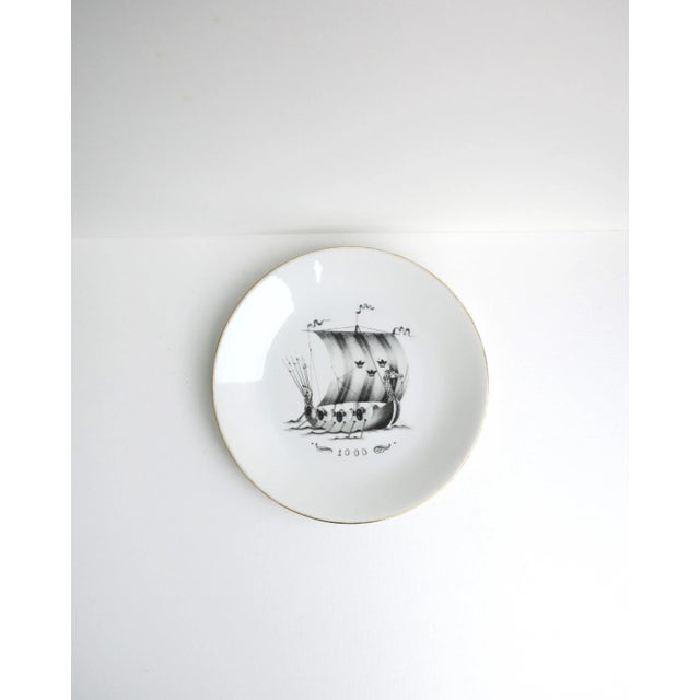 Swedish Nautical Black and White Porcelain Plates, Set of 4 For Sale In New York - Image 6 of 8