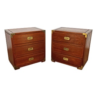 C. 1950s Teak Campaign Style Chests - a Pair For Sale