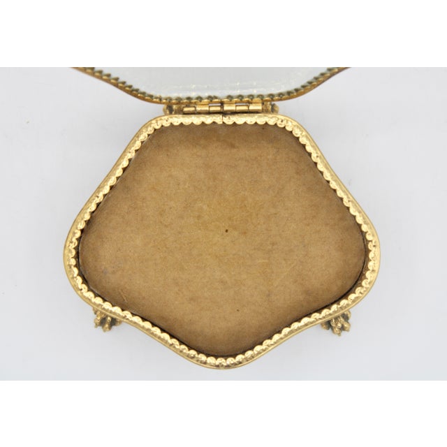 Glass Vintage French Beveled Glass Jewelry Box For Sale - Image 7 of 10