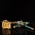 This is an ornate vintage Chinese cloisonné sculpture featuring a galloping horse pulling a treasure cart. The cart...