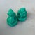 Asian Turquoise Green Foo Dogs - Pair of Mini Guardian Lion Statues For Sale - Image 3 of 8