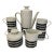Vintage Bristol MCM Black Diamond Fine China 7 Pc Coffee/Tea Set For Sale