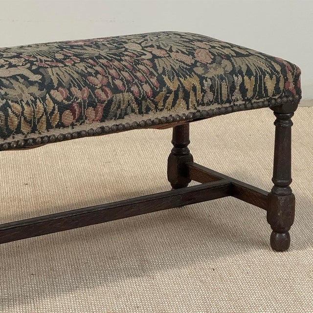 Antique Renaissance Revival Floral Needlepoint Tapestry Bench For Sale - Image 13 of 18