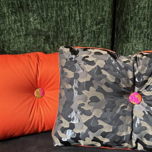 Fergus Cushion in Silk by Sohil Design For Sale - Image 4 of 7