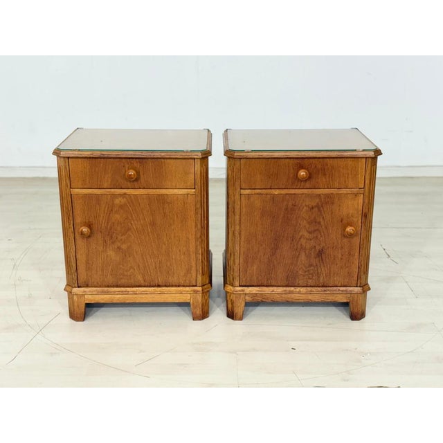 Vintage Wood Bedside Tables, Set of 2 For Sale - Image 9 of 9