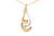 A swirl of white and yellow gold creates a stunning spiral effect, making this pendant a true standout. With a scattering...