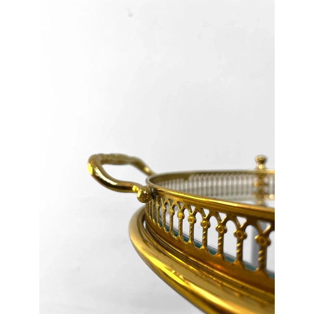 Gold Vintage French Brass Bar Cart from Maison Baguès For Sale - Image 8 of 11