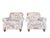 Clayton Marcus English Roll-Arm Club Chairs, Pair – Floral Botanical Chintz Upholstered Lounge Chairs Description...