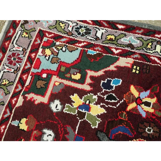 Brown Vintage Persian Hamadan Rug – Size: 3' 7" X 7' 9" For Sale - Image 8 of 11