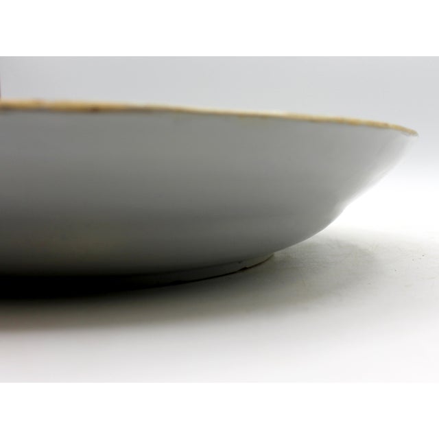 Traditional Circa 1780 Delft Blue & White Large Low Bowl or Chop Plate. For Sale - Image 3 of 6