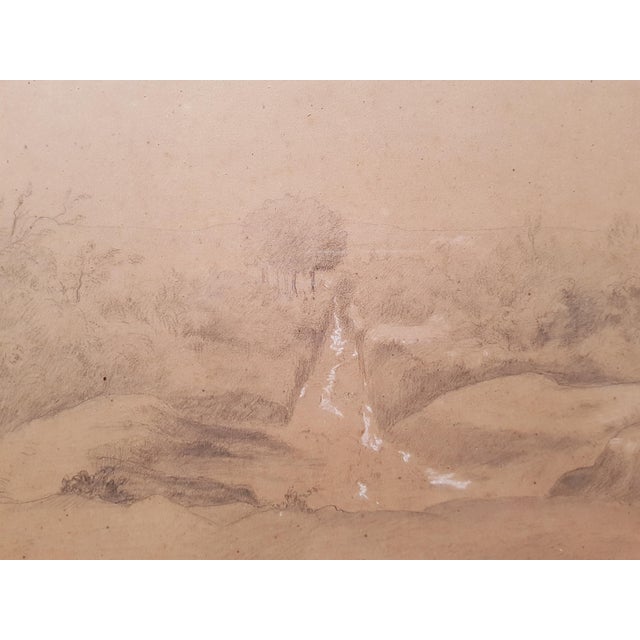 Realism Rousseau Theodore - 1840 - Landscape With Rocks - Large Drawing For Sale - Image 3 of 14
