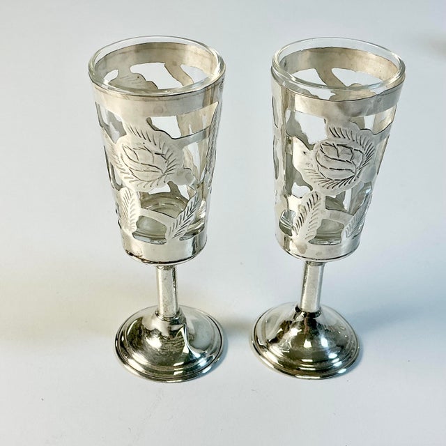 1950s Vintage Boho Chic Art Deco Mexican Antonio Pineda Sterling Silver Cordials - Set of 10 For Sale - Image 10 of 13