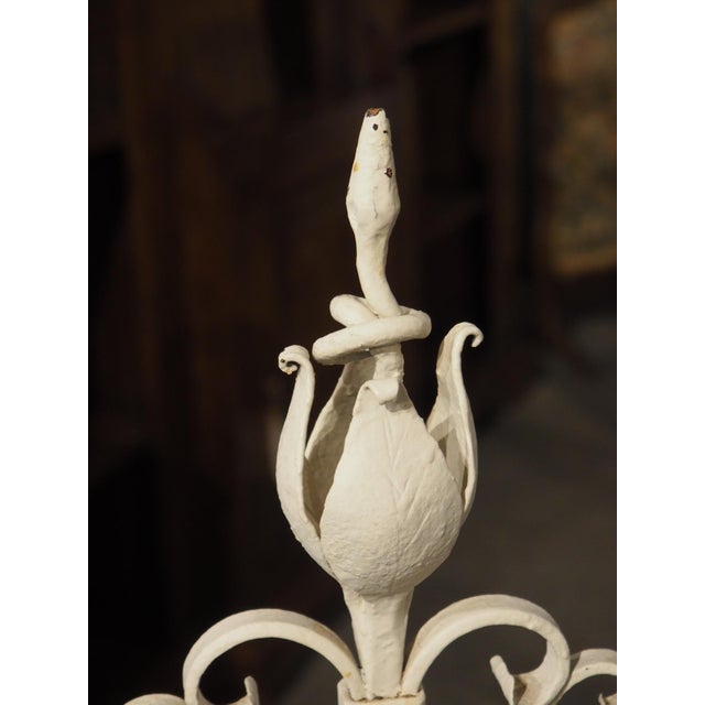 White Large Antique French Wrought Iron Château Fireplace Landier Screen, Circa 1890 For Sale - Image 8 of 18