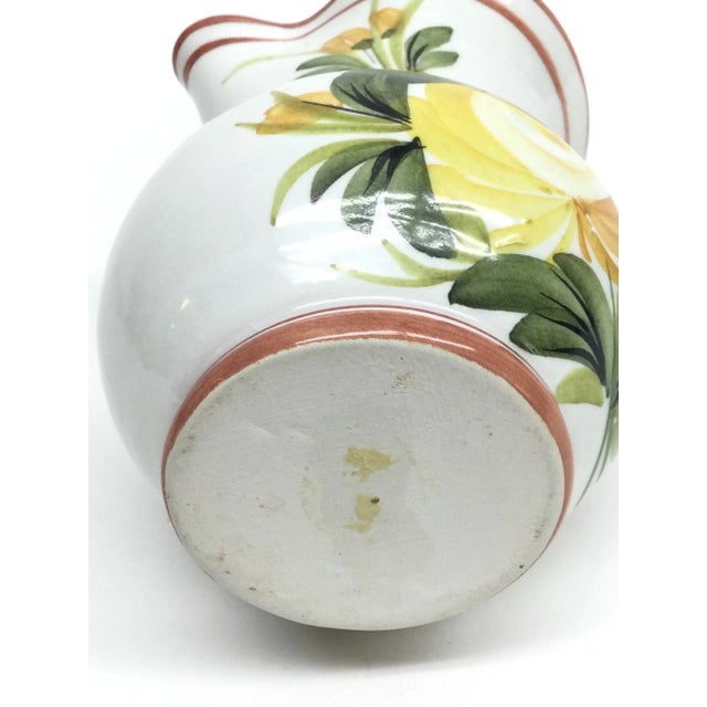 Italian Ceramic Flower Hand Painted Small Pitcher For Sale In Portland, ME - Image 6 of 8