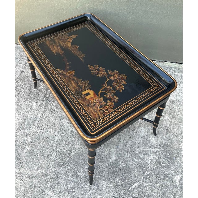Chinoiserie Vintage Chinoiserie Tray Coffee Table For Sale - Image 3 of 12