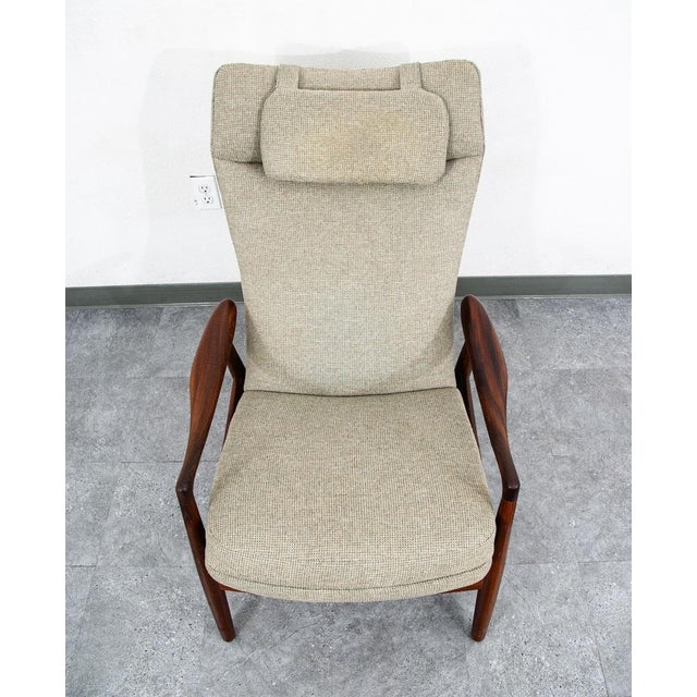 1960s Mid Century Danish Modern Lounge Chair Teak Ottoman Recliner Arm Attributed to Madsen and Schubell for Bovenkamp For Sale - Image 5 of 12