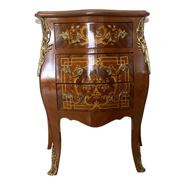 Mid 20th Century Italian Inlaid Bedside Table For Sale