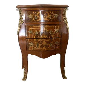 Mid 20th Century Italian Inlaid Bedside Table