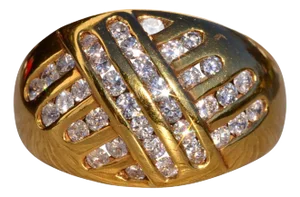The Mount Blackburn: Vintage Diamond Argyle Ring in Yellow Gold