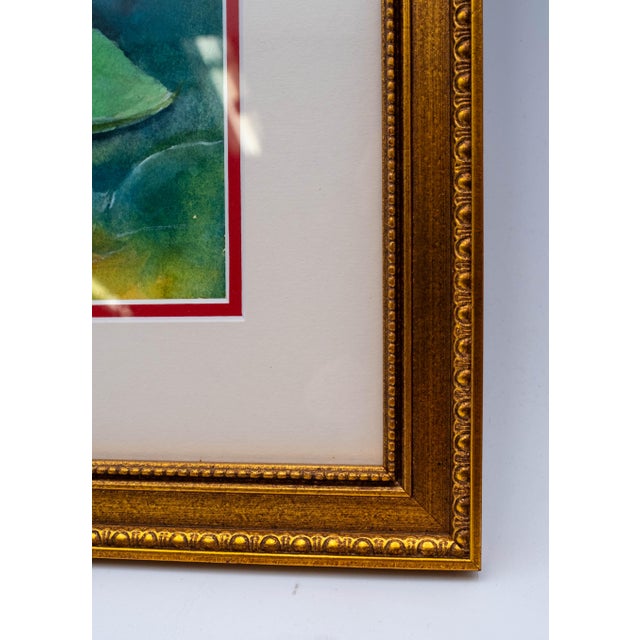 Framed Flower Watercolor Art "June Roses" For Sale - Image 4 of 7