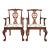 Baker Furniture Chippendale Carved Mahogany Armchairs or Dining Captain Chairs, Pair For Sale
