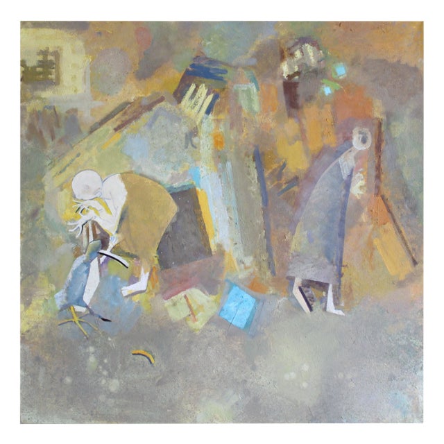 Victor Karnauh, Meeting, Oil on Canvas, 1990s For Sale