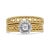 Haus of Brilliance 14K Yellow Gold Plated .925 Sterling Silver 1/5 Cttw Diamond Halo Engagement Ring and Wedding Band Set - Size 7 For Sale - Image 4 of 6