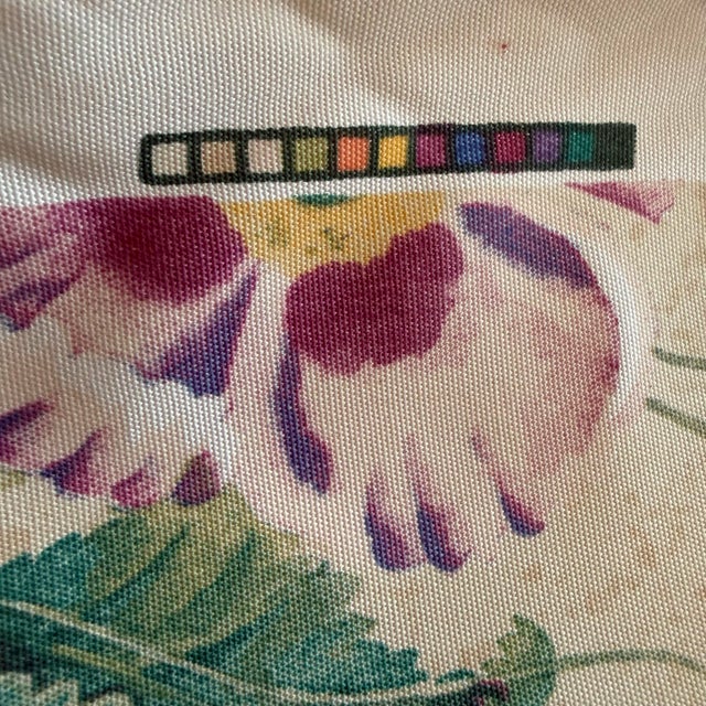 Vintage Berry Butterfly Botanical Screen Print Upholstery Fabric, 6 Yards For Sale - Image 10 of 11