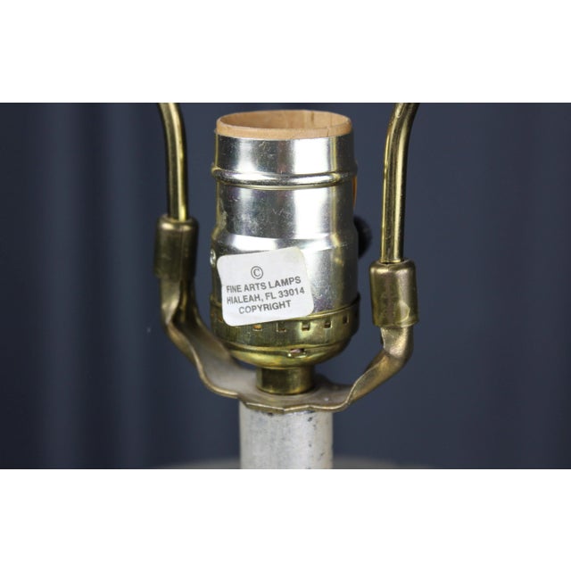 1990s 1990s Ceramic Fine Arts Lamps Co. Hand Painted Table Lamp For Sale - Image 5 of 13