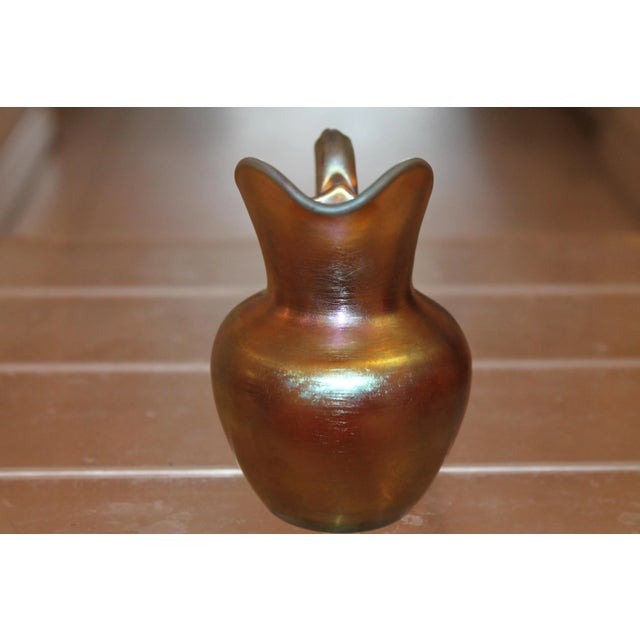 Steuben Glass Art Deco Era 1930's Steuben Glassworks Gold Aurene Petite Picher For Sale - Image 4 of 10