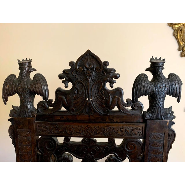 Antique European Carved Solid Wood Throne Chair Chairish