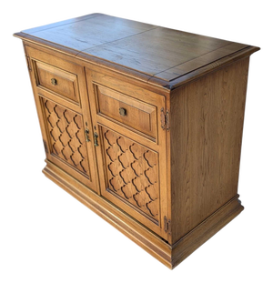 1970s Jasper Cabinet Co. Style Oak Dry Bar Cabinet