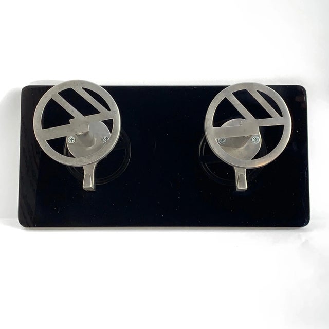 Art Deco Aluminum &amp; Acrylic Glass Coat Rack, 1940s For Sale - Image 6 of 8