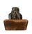 Brown Antique French Walnut Hand Carved English Bulldog Brush Stand / Valet / Matchstick Holder With Amber Glass Eyes, Iris Apfel Owned For Sale - Image 8 of 8
