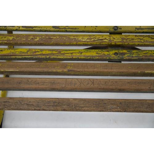 Vintage Industrial Wood and Iron Bench, Czech Republic, 1920s For Sale - Image 6 of 17