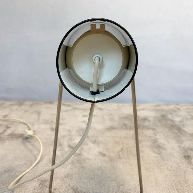 Black British Black Enamelled Steel Table and Wall Lamp by John Brown for Plus Lighting, 1960s For Sale - Image 8 of 10