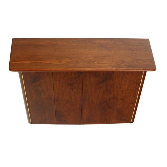 Wood Pair HANGING Walnut Mid-Century Danish Modern Floating Dressers Console Cabinets For Sale - Image 7 of 10