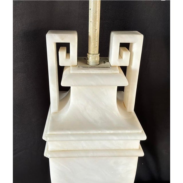 Mid 20th Century Neoclassical Alabaster Table Lamps - a Pair For Sale - Image 13 of 15