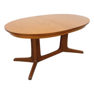 Vintage Oval Extendable Dining Table in Teak from Baumann, 1960s For Sale