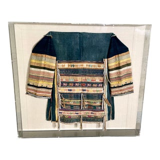Late 20th Century Framed Indigenous Asian Embroidered Jacket For Sale