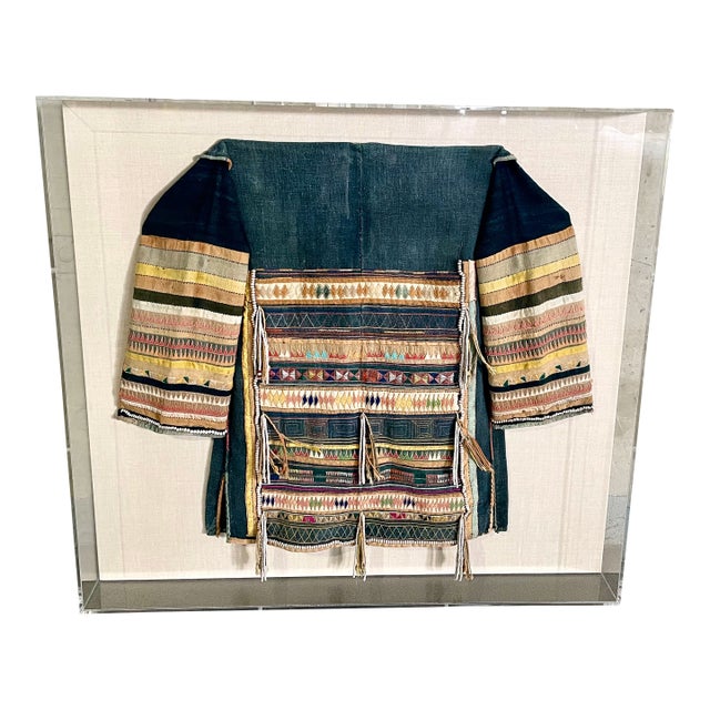 Late 20th Century Framed Indigenous Asian Embroidered Jacket For Sale