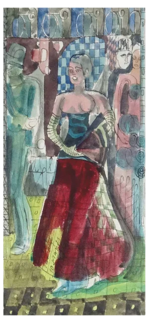 Adolfs Zardins, Archaic Dancer, 1933, Mixed Media on Paper