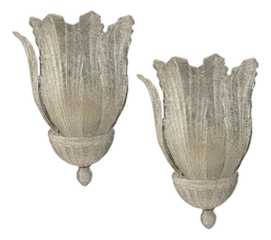 Large Venetian Murano Glass Sconces, 1980s Set of 2
