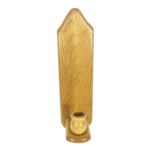 Mid Century Modern Wood Single Arm Sconce Wall Candle Holder