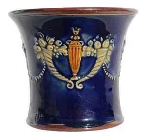 Antique Royal Doulton Small Art Nouveau Blue Vase