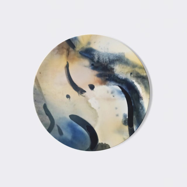 Pink Limited Edition Set of 8 "Riding the Current" Fine Bone China Plates by Fanyu Lin For Sale - Image 8 of 13