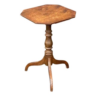 English Occasional Table of Oak With Octagonal Top For Sale