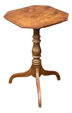 English Occasional Table of Oak With Octagonal Top